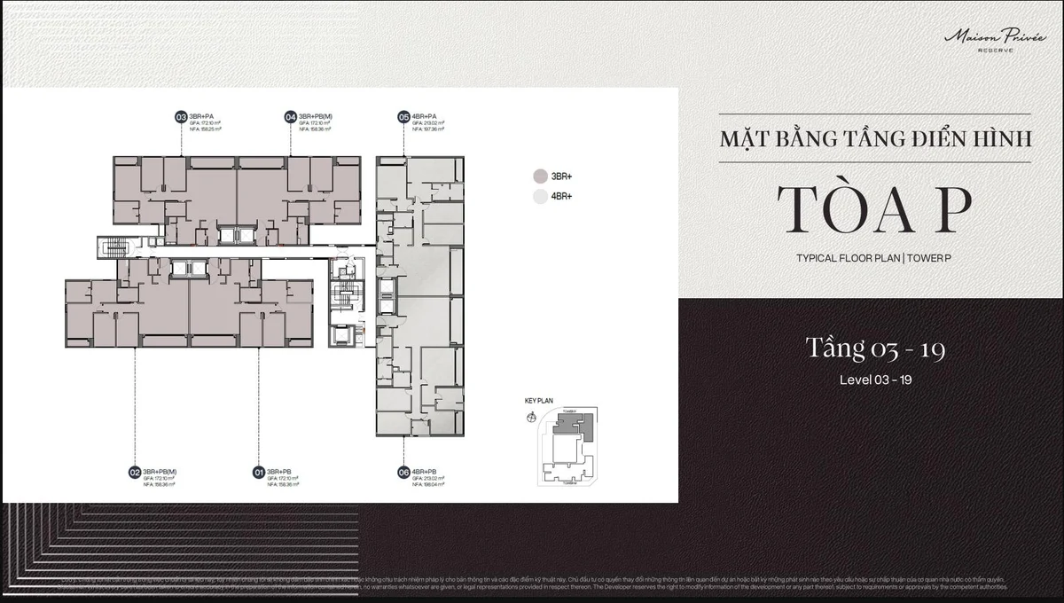 Tòa P · 182 căn hộ — Mặt bằng minh họa