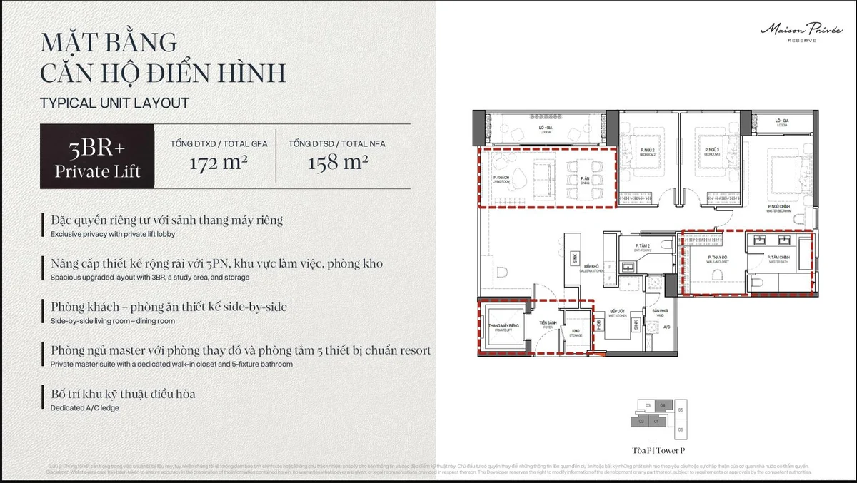 3 phòng ngủ + — Mặt bằng minh họa